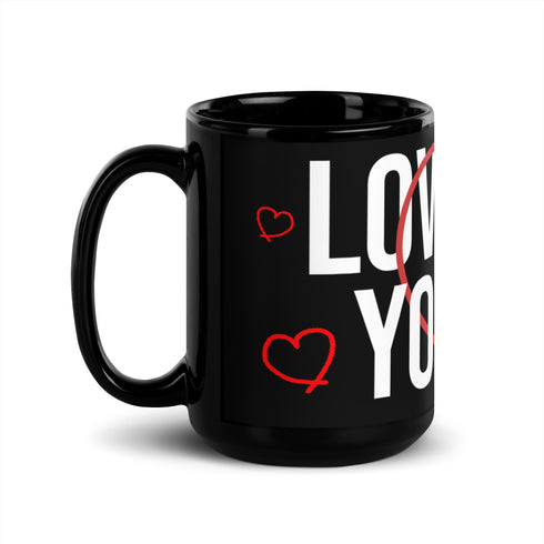 Love Who You Are Black Taza brillante
